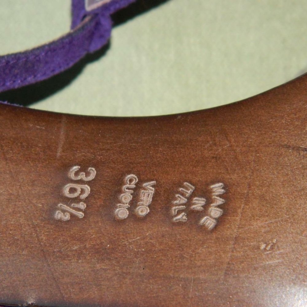 Brasila's Purple Suede Strappy Stilettos w/Rhinestone Details Italy, 36 1/2 EUC - Picture 11 of 12